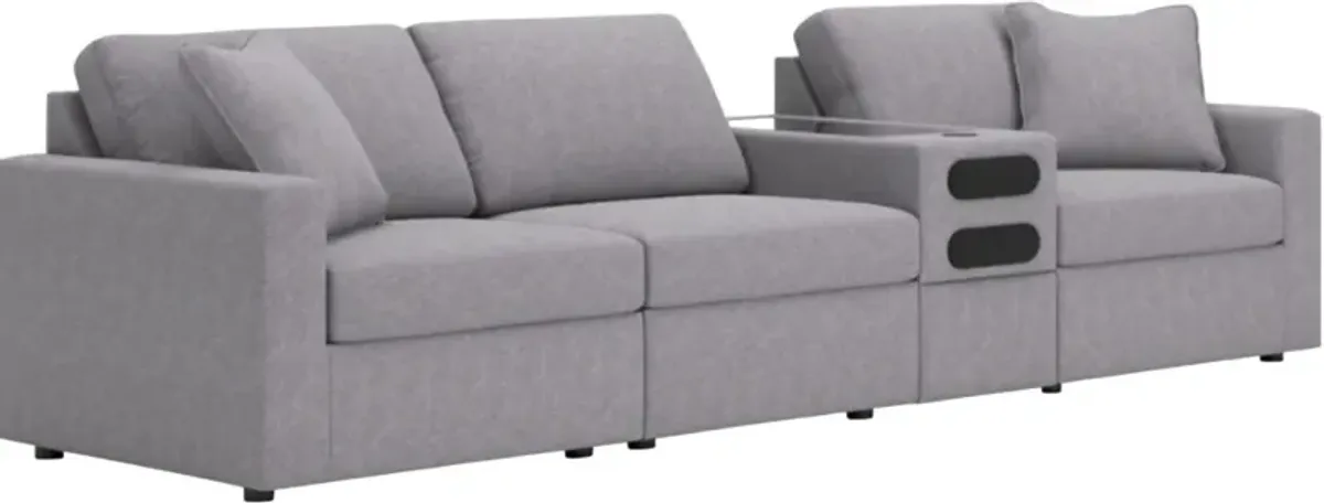 Signature Design by Ashley® Modmax 4-Piece Granite Modular Sectional with Audio Console