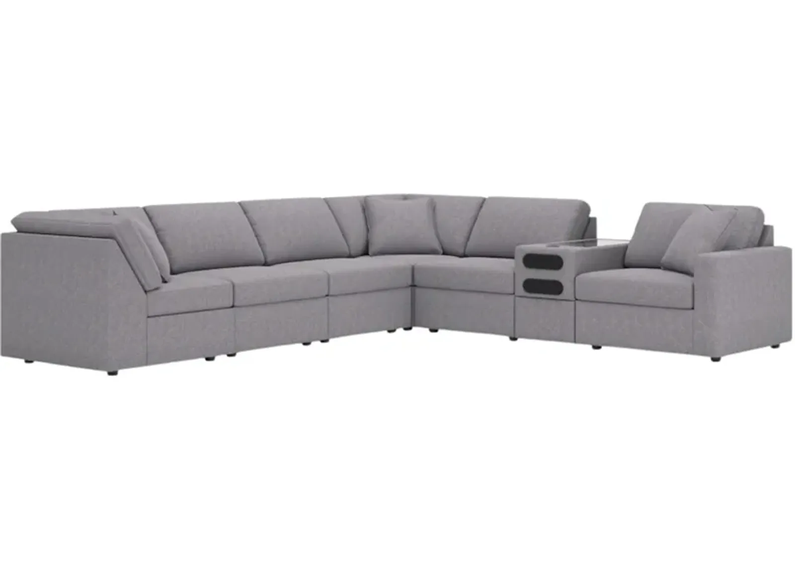 Signature Design by Ashley® Modmax 7-Piece Granite Sectional with Audio Console