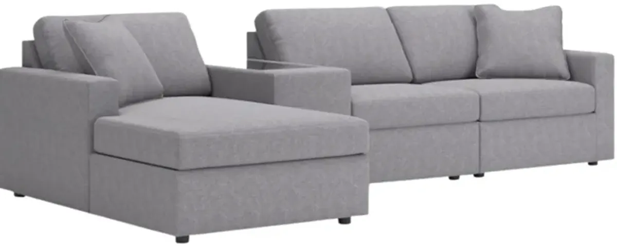 Signature Design by Ashley® Modmax 4-Piece Granite Chaise Sectional with Storage Console