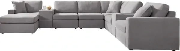 Signature Design by Ashley® Modmax 8-Piece Granite Left-Arm Facing Sectional with Chaise and Storage Console