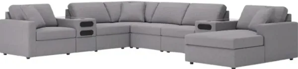 Signature Design by Ashley® Modmax 8-Piece Granite Sectional with Chaise and Audio System