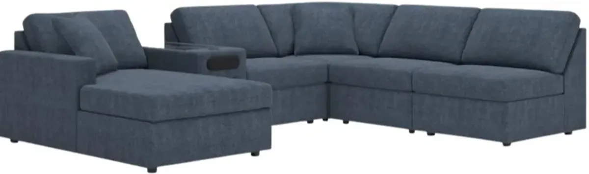 Signature Design by Ashley® Modmax 6-Piece Ink Sectional Sofa with Left-Arm Facing Chaise and Audio Console