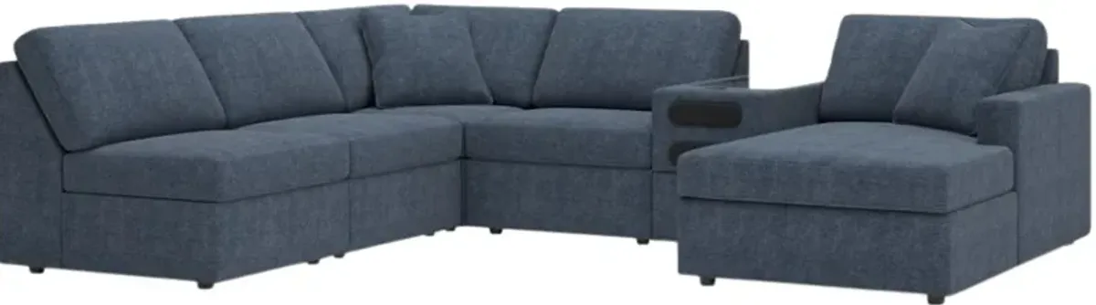 Signature Design by Ashley® Modmax 6-Piece Ink Right-Arm Facing Sectional Sofa with Chaise and Audio Console