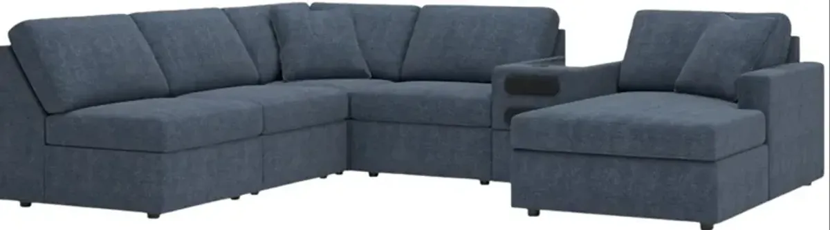 Signature Design by Ashley® Modmax 6-Piece Ink U-Shape Sectional with Chaise and Audio Console