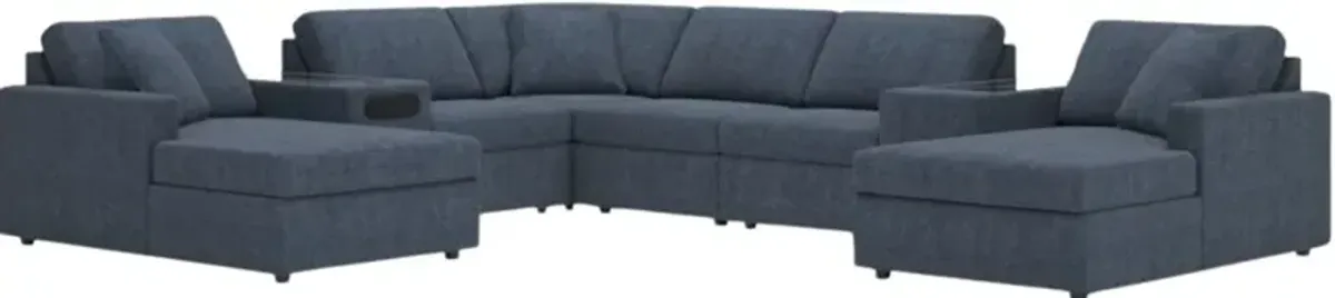 Signature Design by Ashley® Modmax 8-Piece Ink Double Chaise Sectional with Audio and Storage Consoles