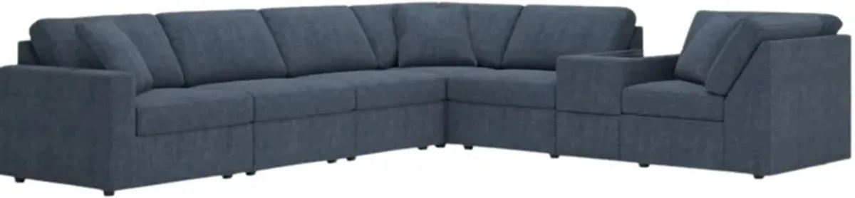 Signature Design by Ashley® Modmax 7-Piece Ink Left-Arm Facing Sectional Sofa with Storage Console