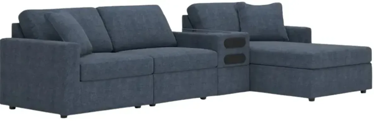 Signature Design by Ashley® Modmax 4-Piece Ink Sectional Sofa with Chaise and Audio Console