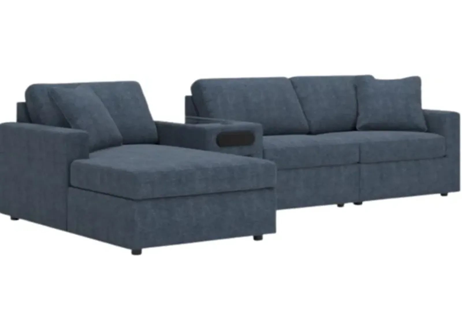 Signature Design by Ashley® Modmax 4-Piece Ink Sectional Sofa with Left-Arm Facing Chaise and Audio Console