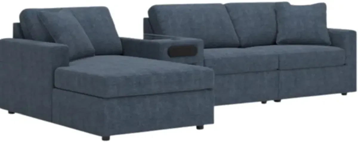 Signature Design by Ashley® Modmax 4-Piece Ink Sectional Sofa with Left-Arm Facing Chaise and Audio Console