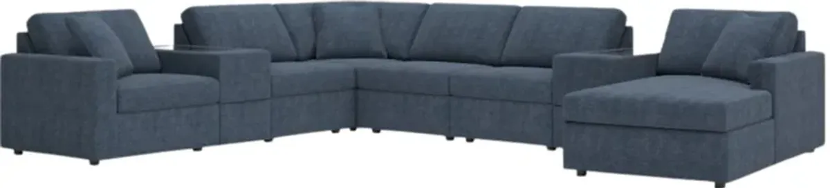 Signature Design by Ashley® Modmax 8-Piece Ink Right-Arm Facing Sectional Sofa with Chaise and Storage Consoles