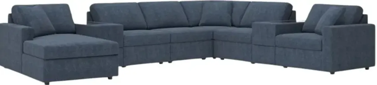 Signature Design by Ashley® Modmax 8-Piece Ink Left-Arm Facing Sectional with Chaise and Storage Consoles