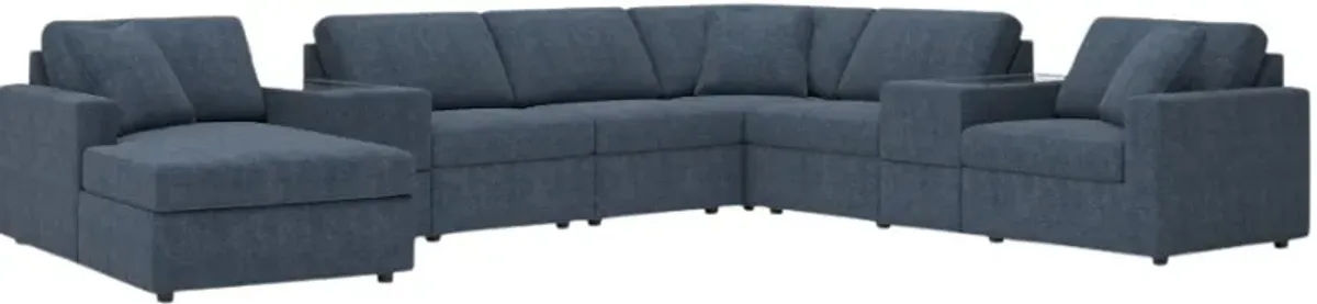 Signature Design by Ashley® Modmax 8-Piece Ink Left-Arm Facing Sectional Sofa with Chaise and Storage Consoles