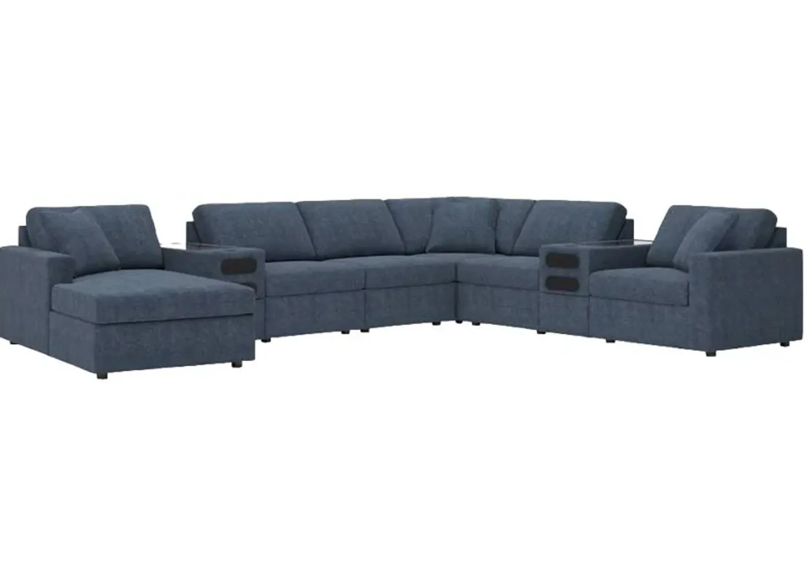 Signature Design by Ashley® Modmax 8-Piece Ink Left-Arm Facing Chaise Sectional with Audio Consoles