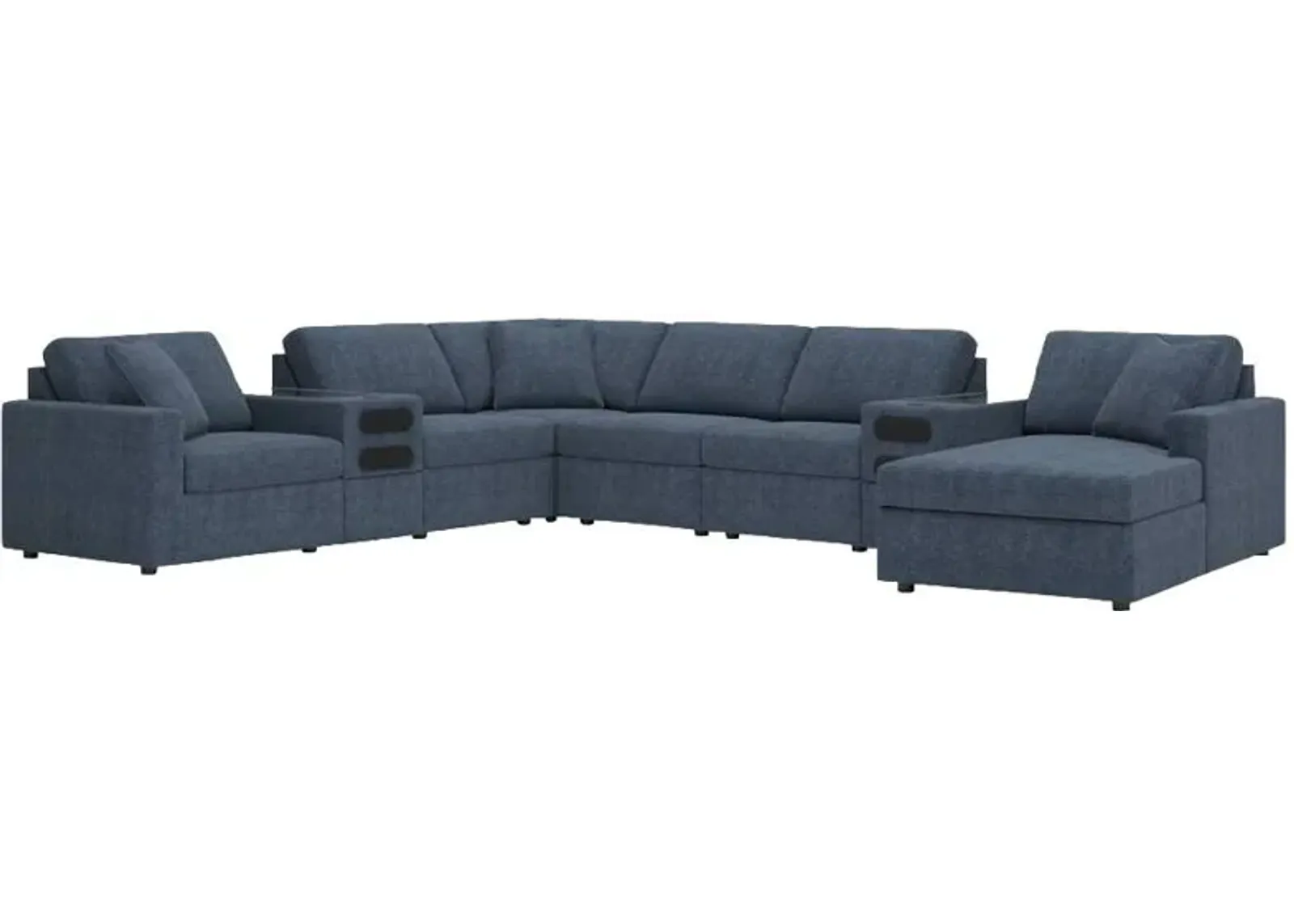 Signature Design by Ashley® Modmax 8-Piece Ink Right-Arm Facing Chaise Sectional with Audio Consoles