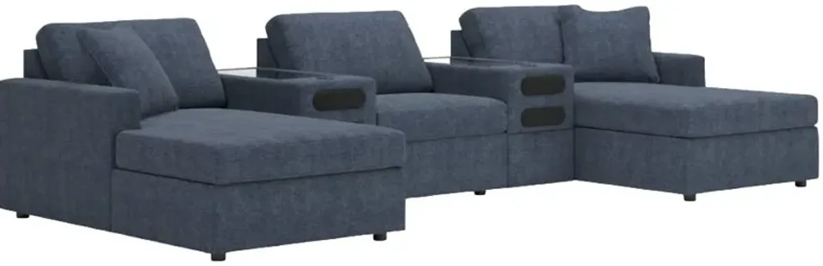 Signature Design by Ashley® Modmax 5-Piece Ink Sectional with Double Chaise with Audio Consoles