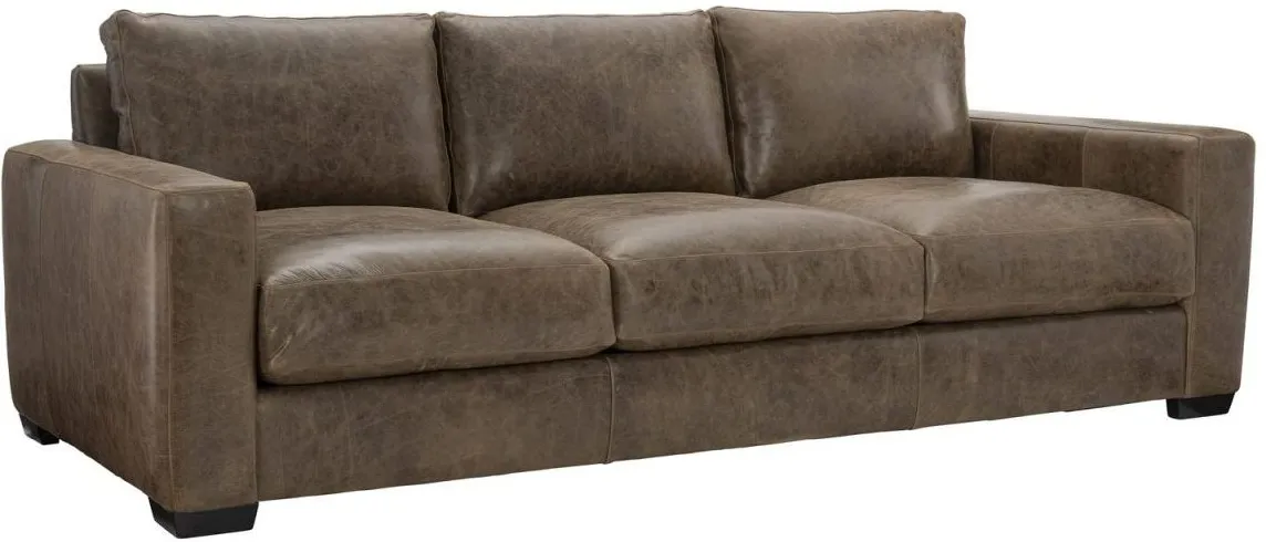 Bernhardt Dawkins Walnut Leather Sofa