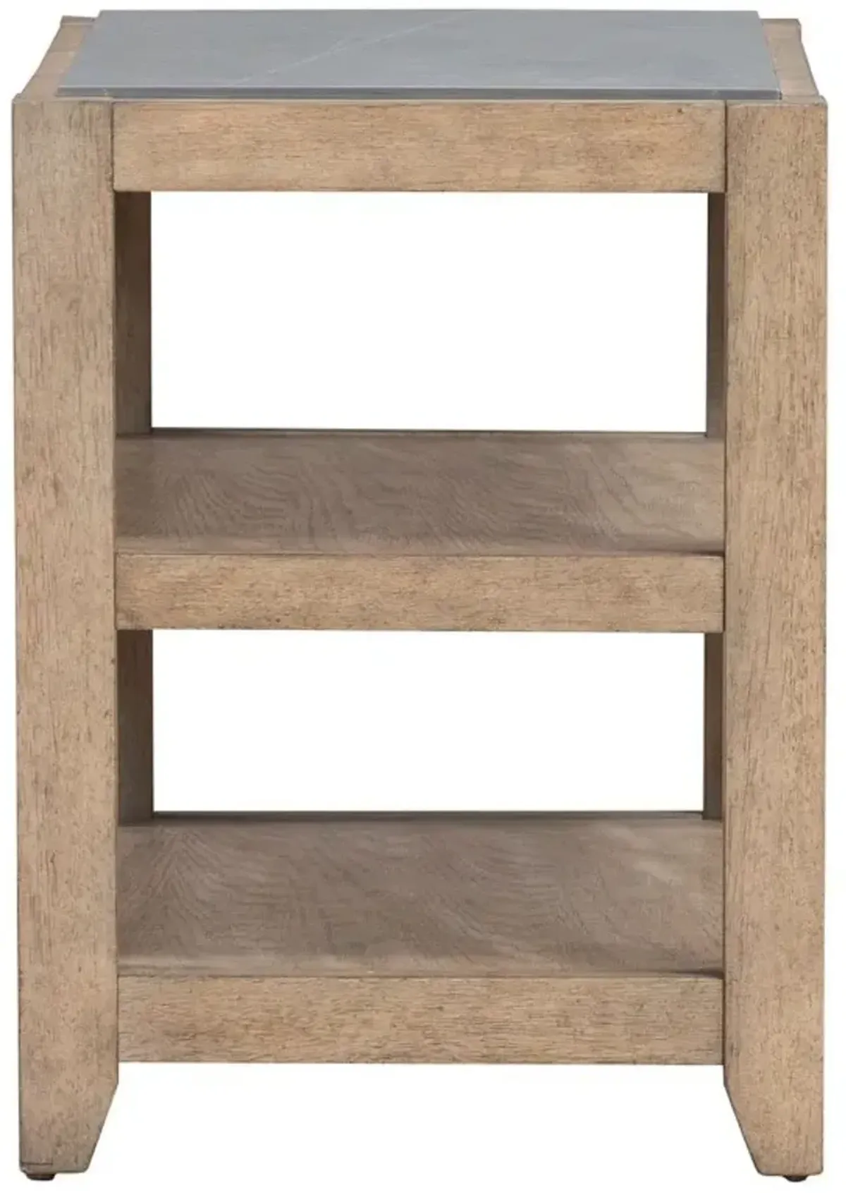 Liberty Furniture Millstone Gray Side Table with Brown Base