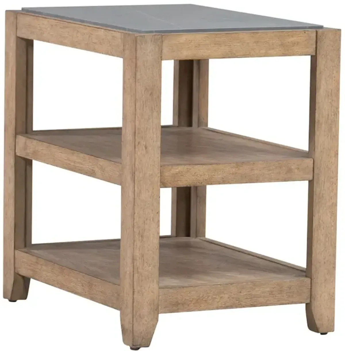 Liberty Furniture Millstone Gray Side Table with Brown Base