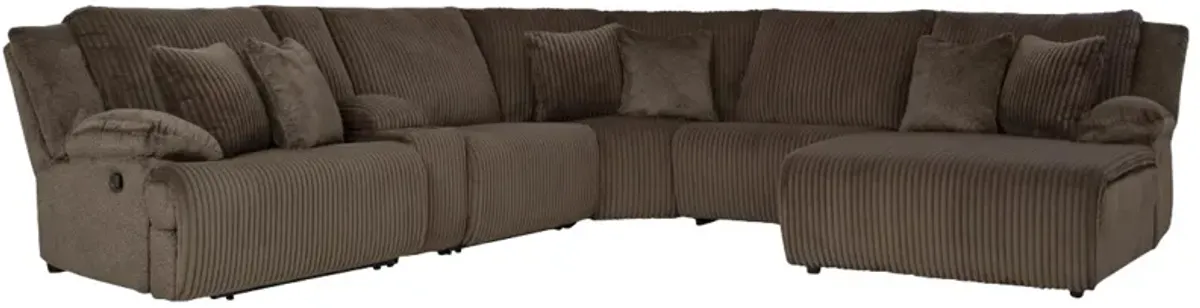 Signature Design by Ashley® Top Tier 6-Piece Chocolate Reclining Sectional 