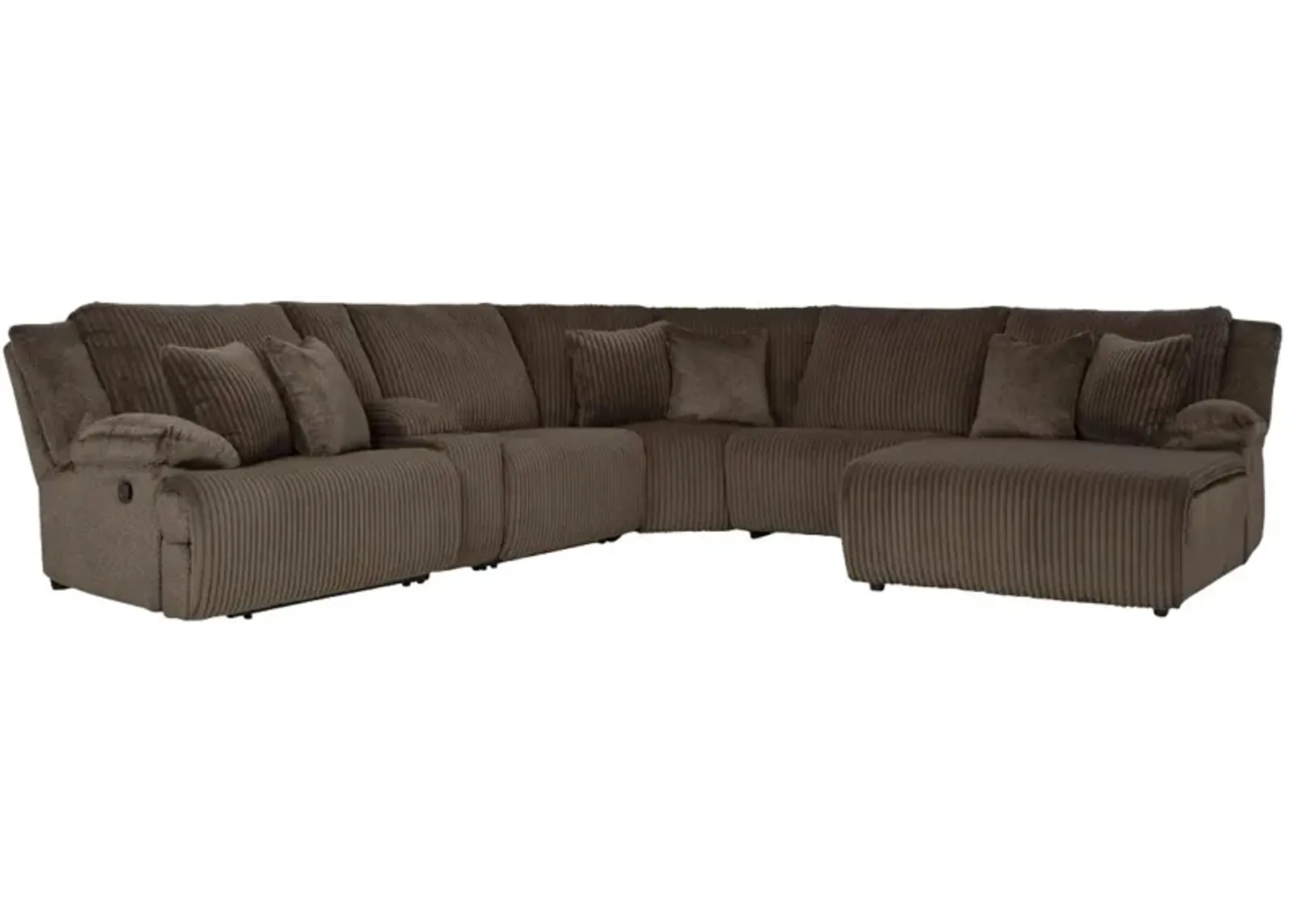 Signature Design by Ashley® Top Tier 6-Piece Chocolate Reclining Sectional 