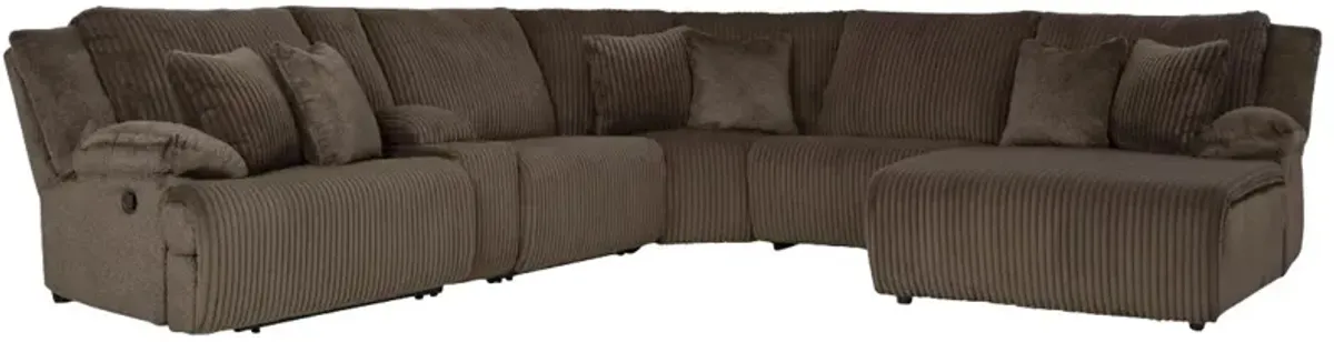 Signature Design by Ashley® Top Tier 6-Piece Chocolate Reclining Sectional 