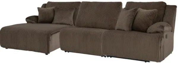 Signature Design by Ashley® Top Tier 3-Piece Chocolate Manual Reclining Right Arm Facing Sectional and Chaise
