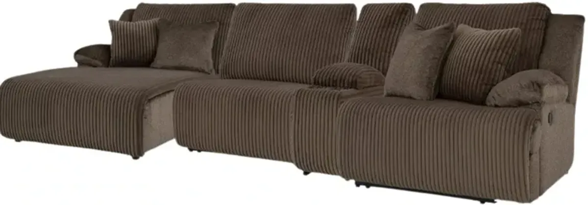 Signature Design by Ashley® Top Tier 4-Piece Chocolate Right Arm Facing Manual Reclining Sectional with Chaise