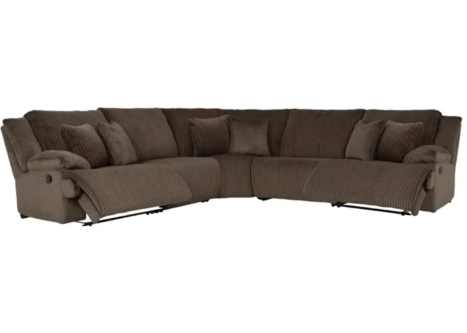 Signature Design by Ashley® Top Tier 5-Piece Chocolate Reclining Sectional 