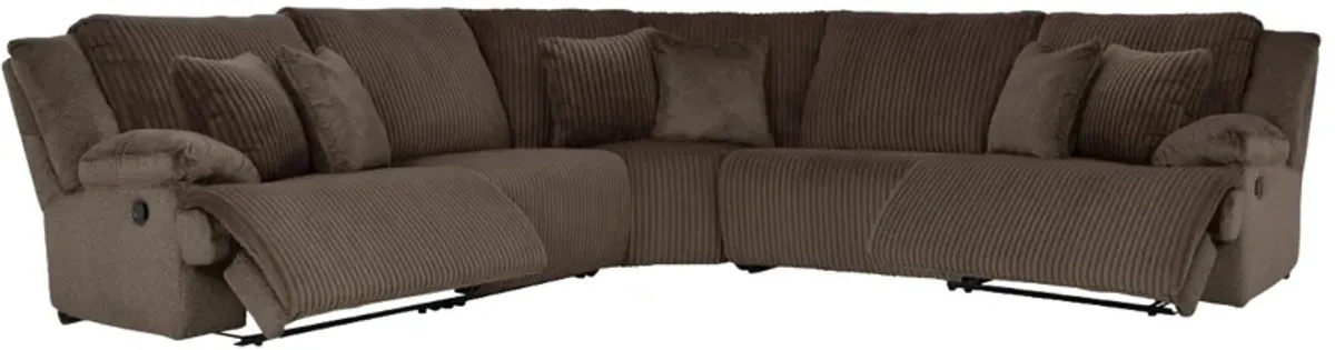 Signature Design by Ashley® Top Tier 5-Piece Chocolate Reclining Sectional 