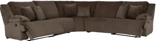 Signature Design by Ashley® Top Tier 5-Piece Chocolate Curved Manual Reclining Sectional