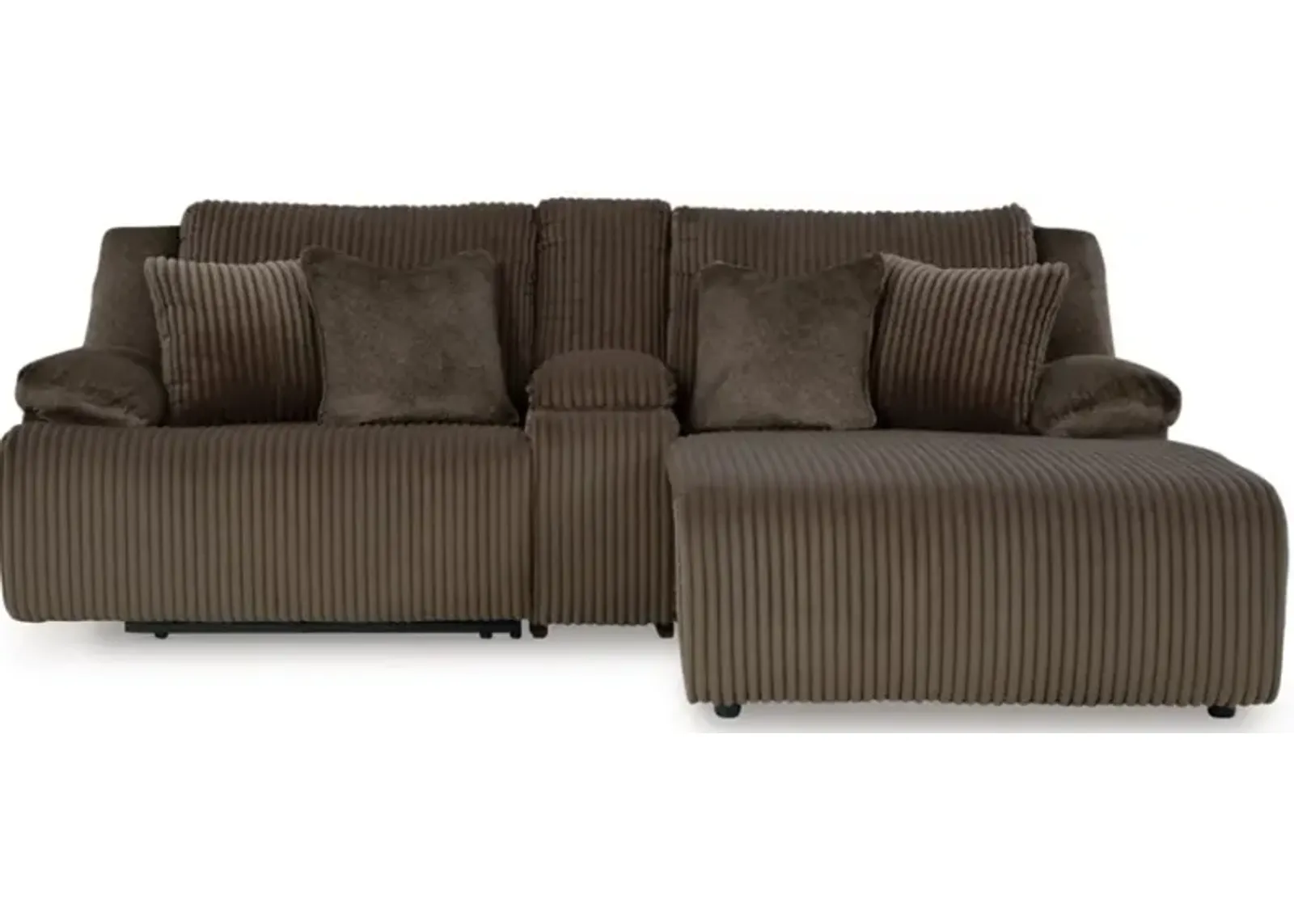 Signature Design by Ashley® Top Tier 3-Piece Chocolate Reclining Sectional Sofa with Chaise