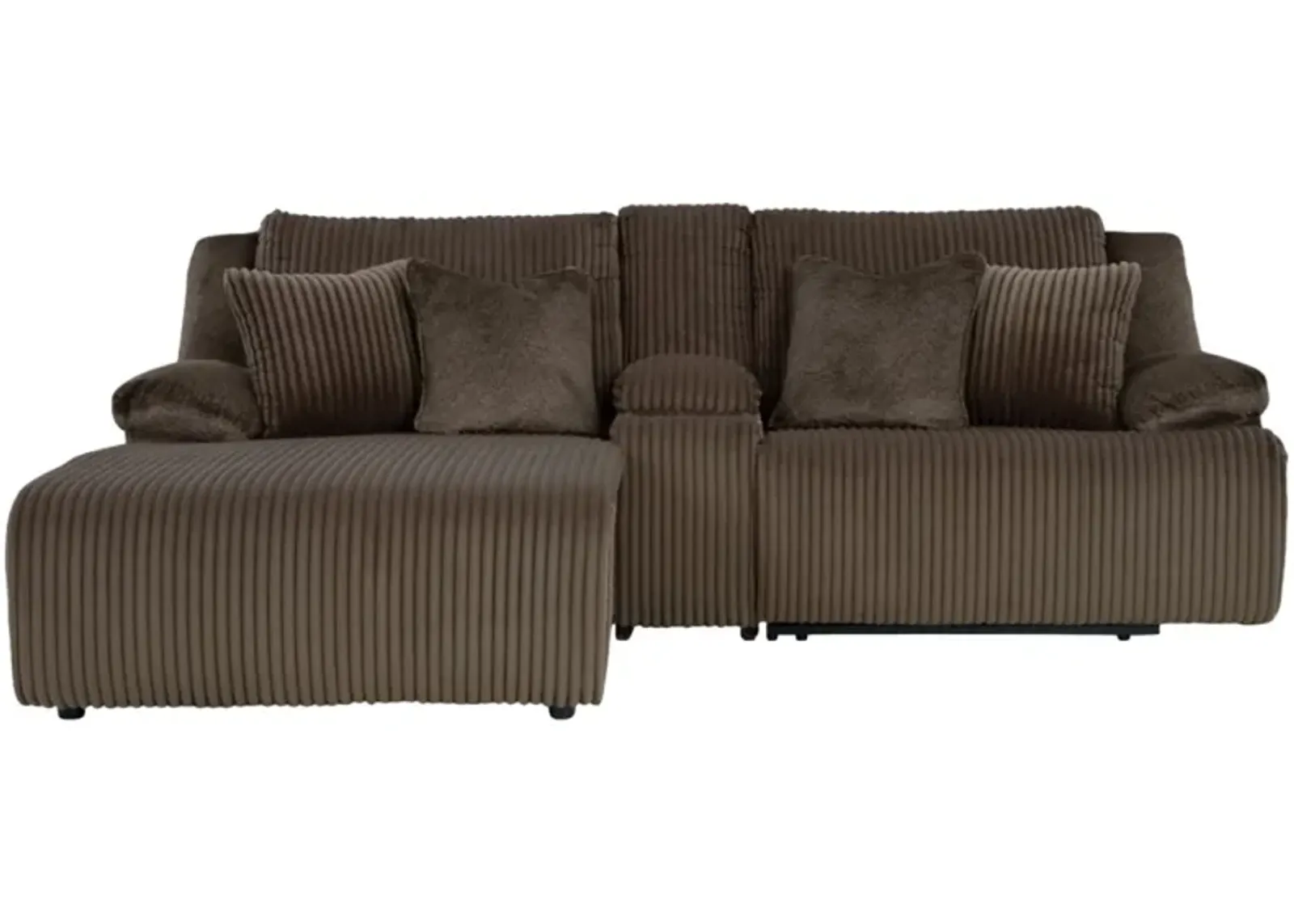 Signature Design by Ashley® Top Tier 3-Piece Chocolate Reclining Sectional Sofa with Chaise