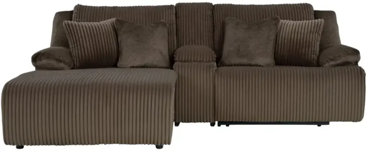 Signature Design by Ashley® Top Tier 3-Piece Chocolate Reclining Sectional Sofa with Chaise