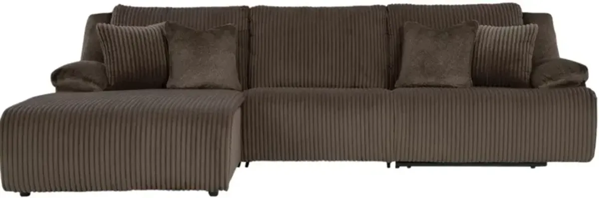 Signature Design by Ashley® Top Tier 3-Piece Chocolate Manual Reclining Left-Arm Facing Sectional and Chaise