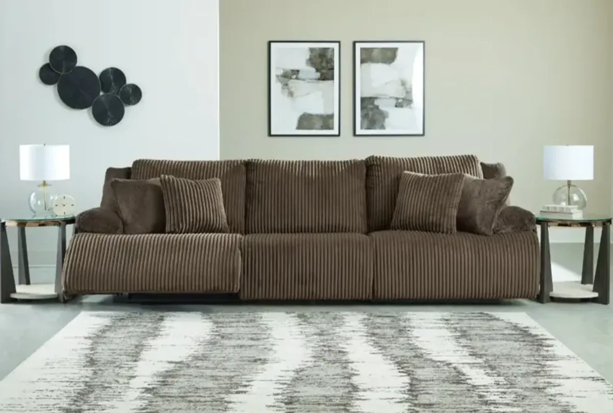 Signature Design by Ashley® Top Tier 3-Piece Chocolate Manual Reclining Sectional Sofa