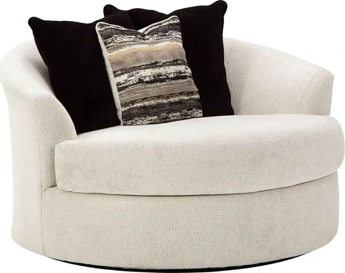 Ashley® Cambri Snow Oversized Round Swivel Chair