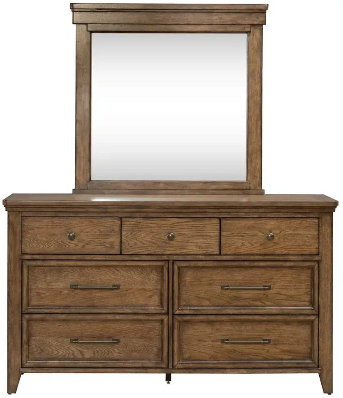 Liberty Furniture Carolina Park Amber Brown Dresser and Mirror