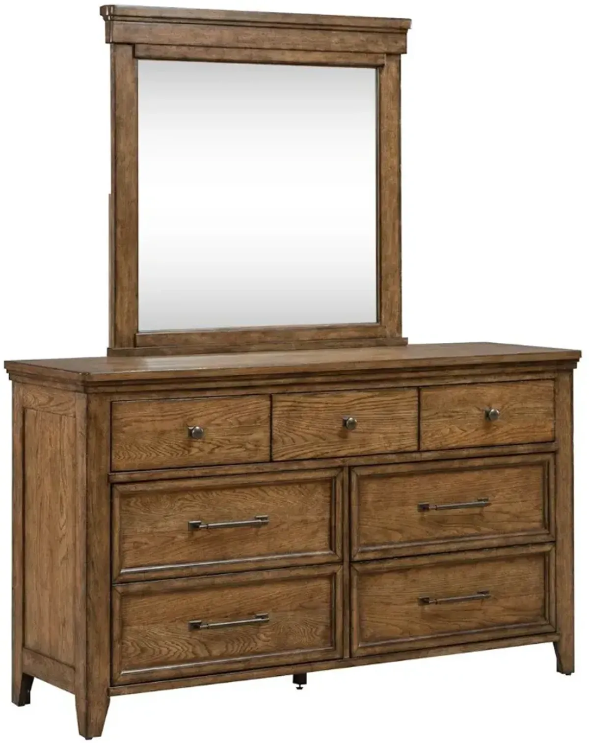 Liberty Furniture Carolina Park Amber Brown Dresser and Mirror
