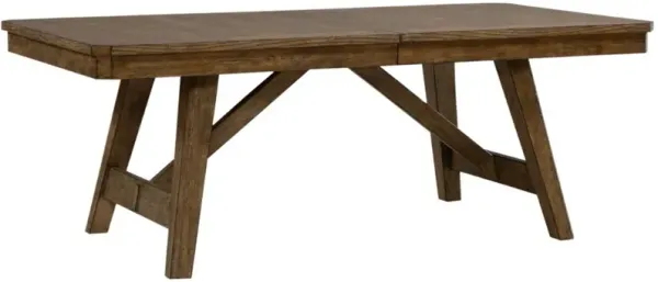Liberty Furniture Carolina Park Amber Brown Trestle Dining Table