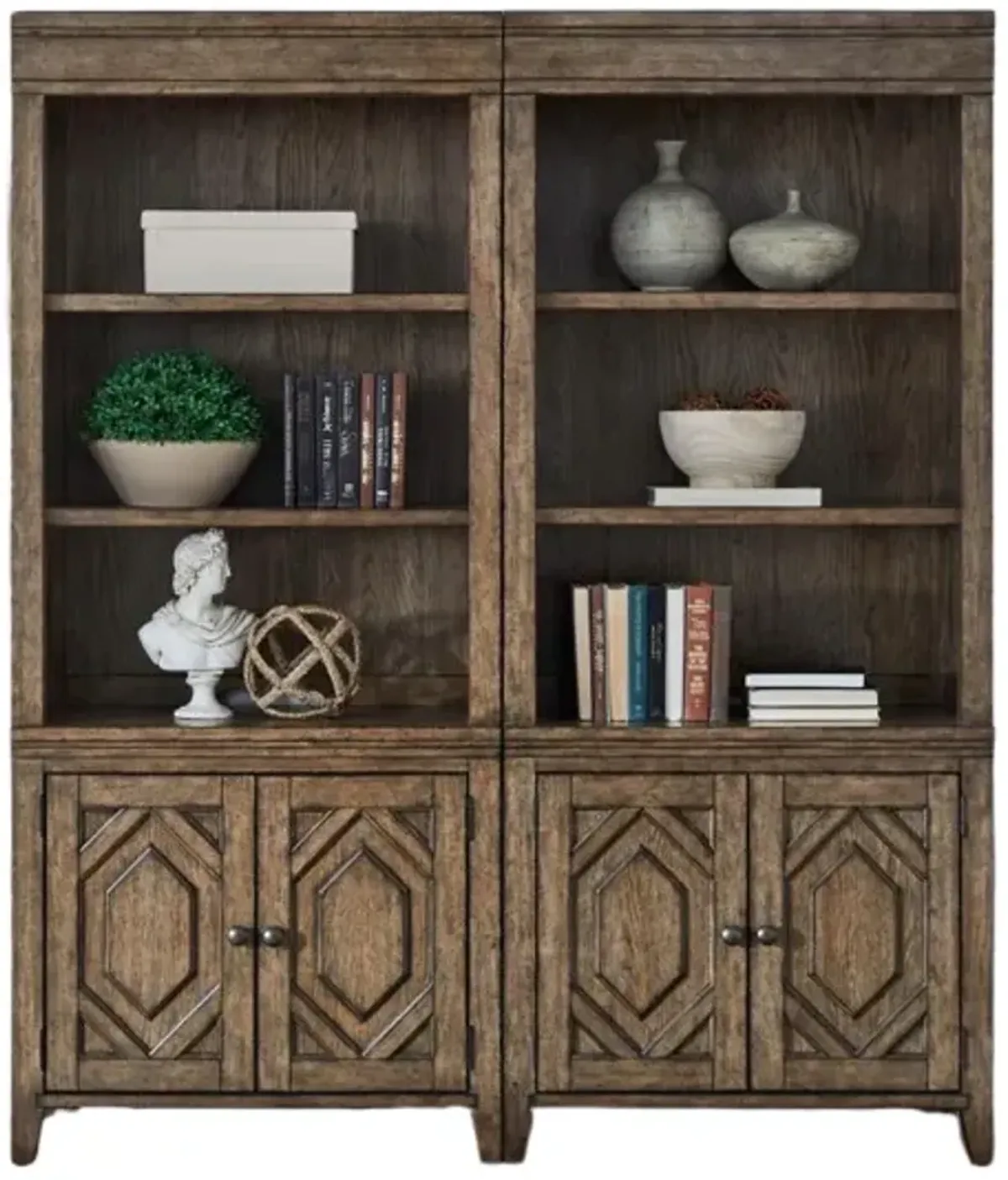 Liberty Furniture Carolina Park 2-Piece Amber Brown Bookcase Set