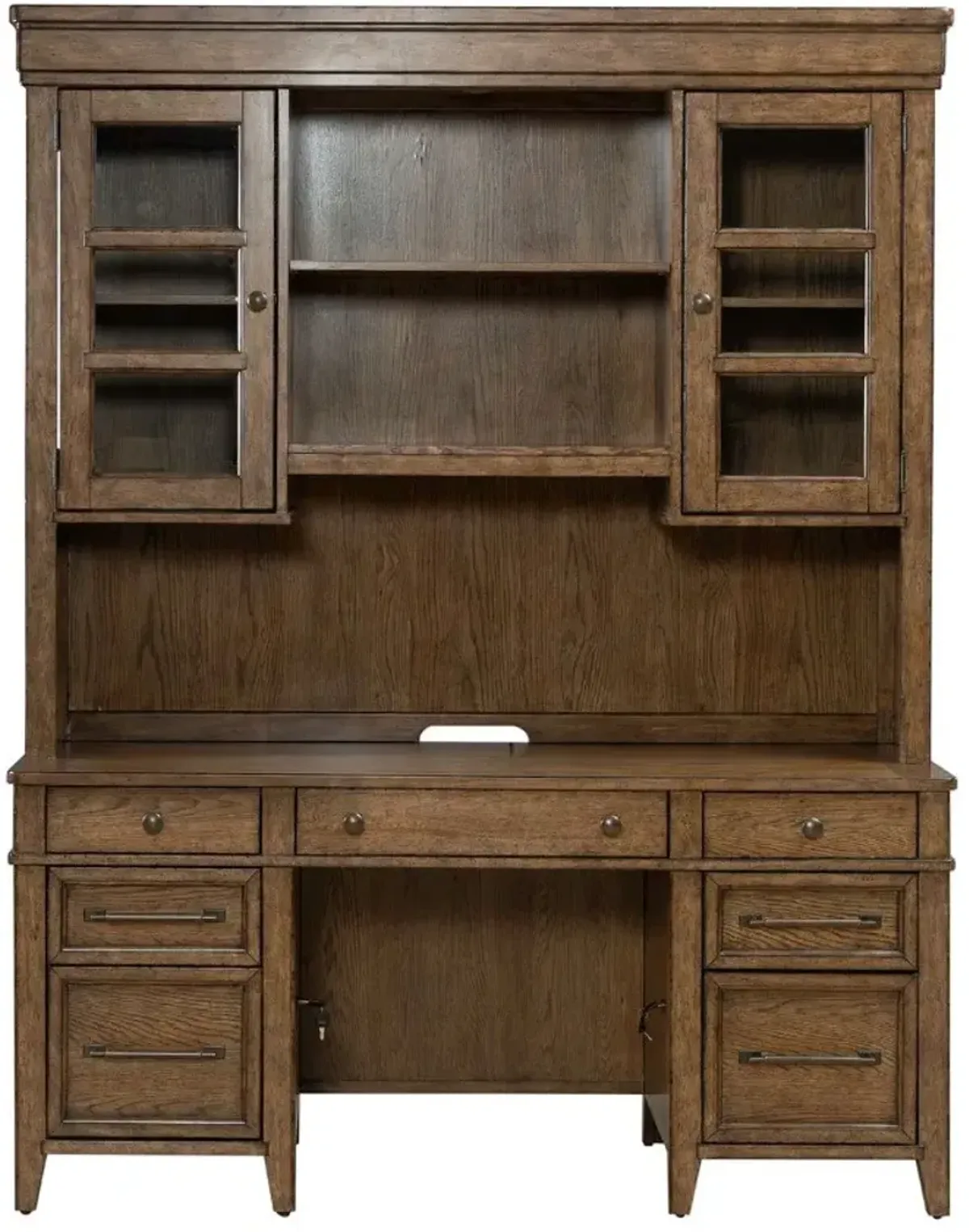 Liberty Furniture Carolina Park Amber Brown Credenza and Hutch