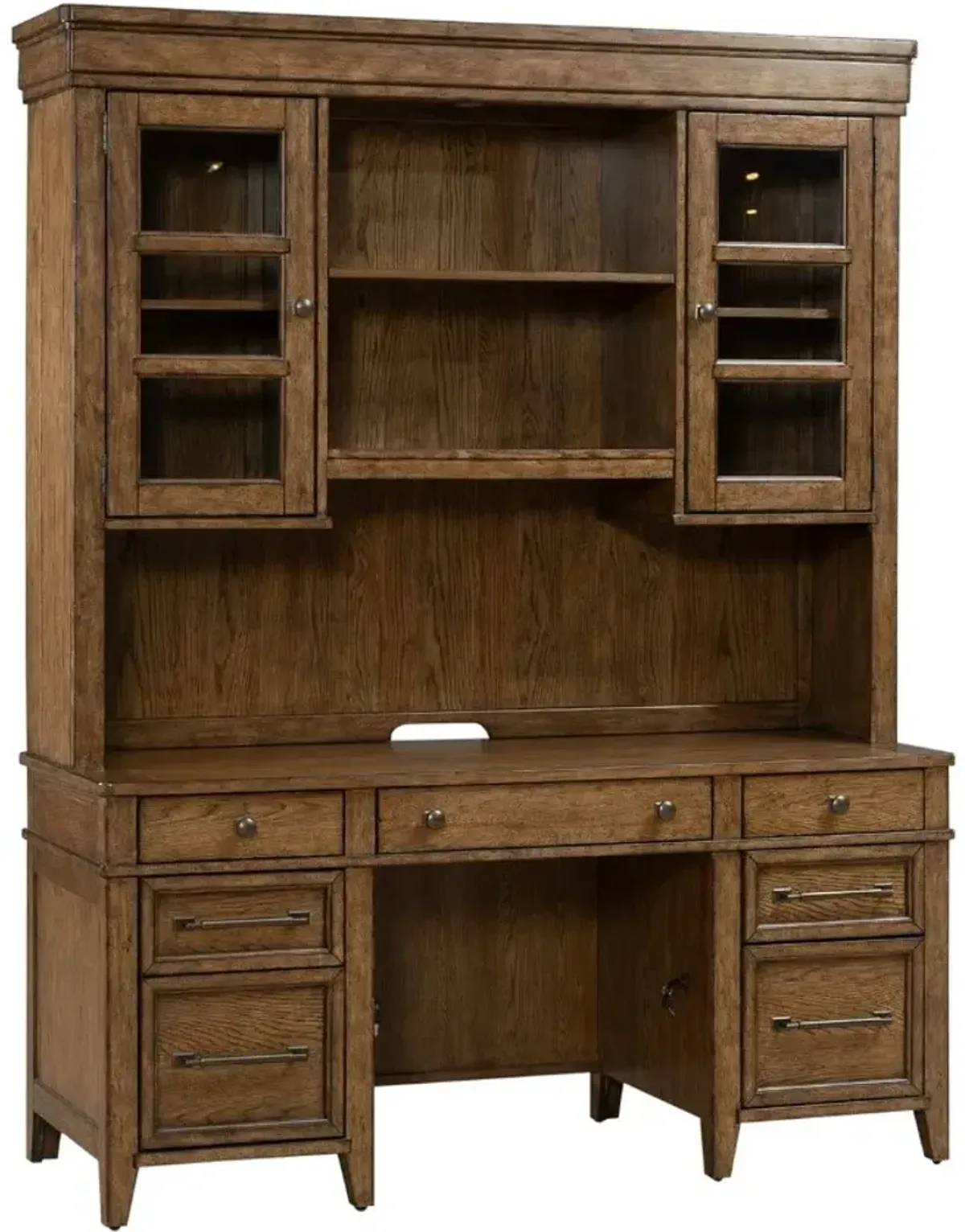 Liberty Furniture Carolina Park Amber Brown Credenza and Hutch