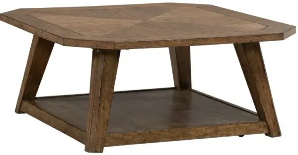 Liberty Furniture Carolina Park Amber Brown Octagonal Cocktail Table