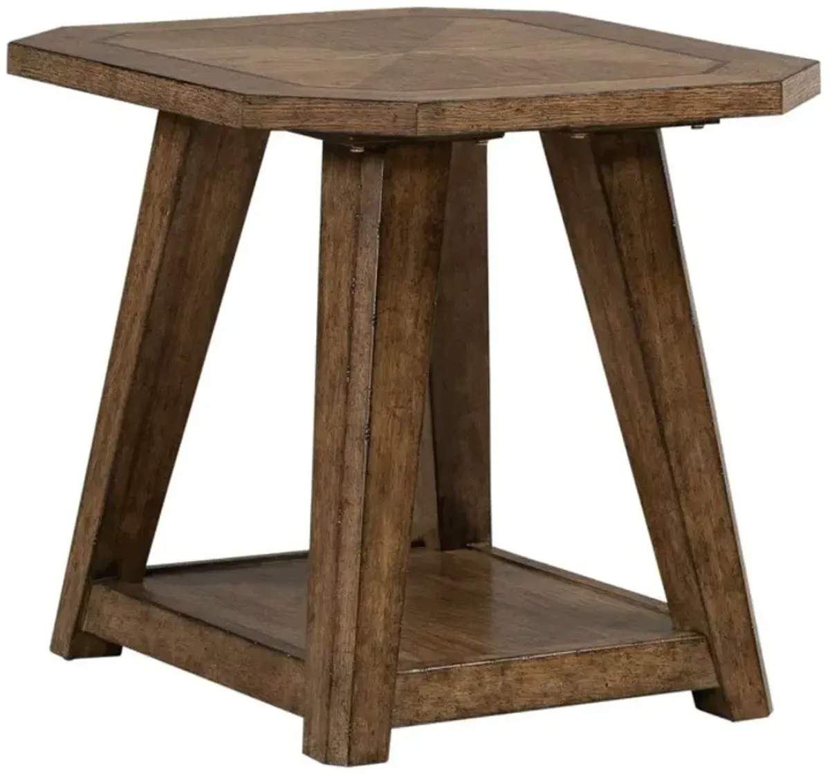 Liberty Furniture Carolina Park Amber Brown Octagonal End Table