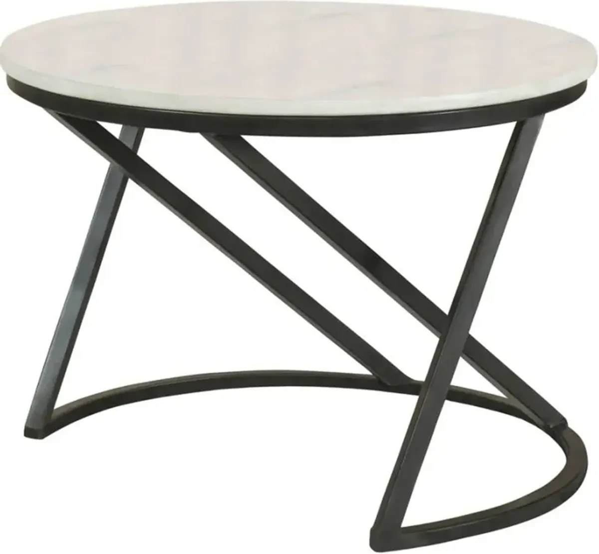 Coaster® Miguel White Accent Tables with Black Metal Frame