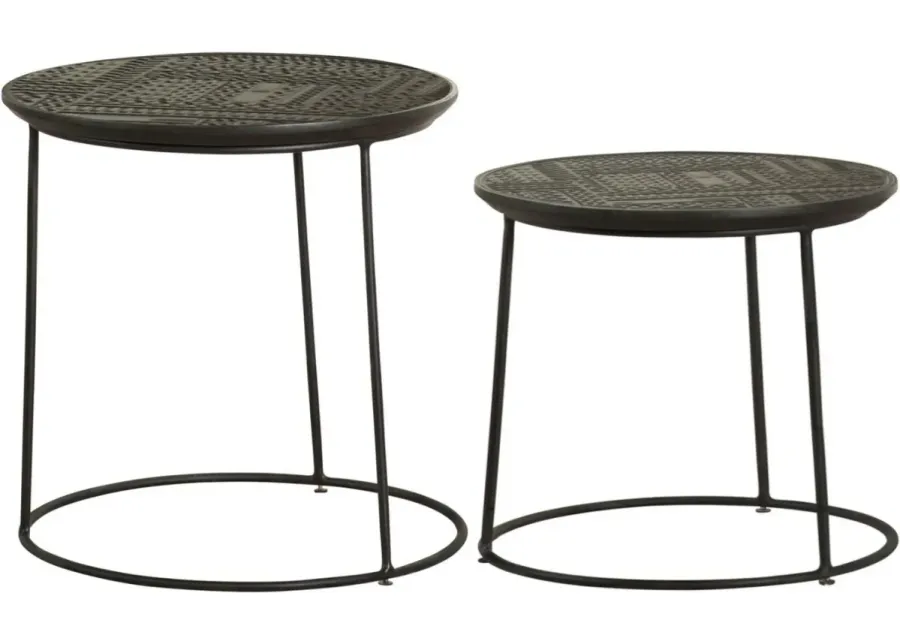 Coaster® Loannis 2-Piece Matte Black Nesting Tables