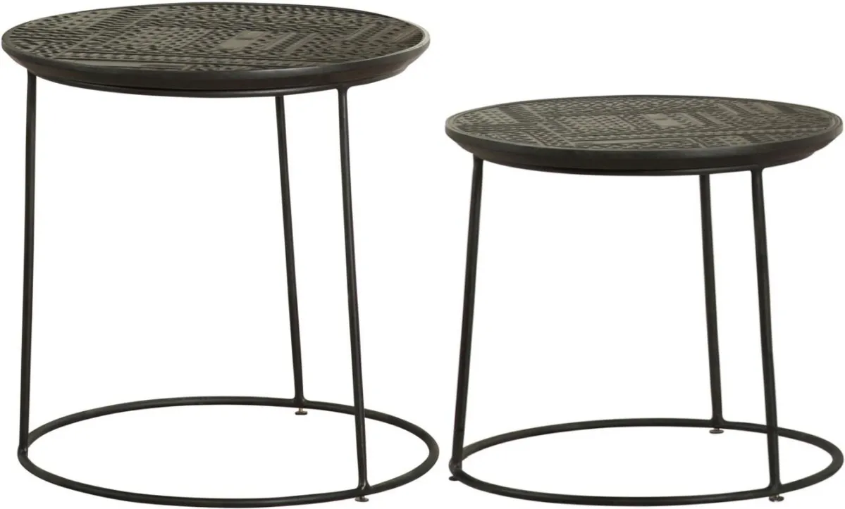 Coaster® Loannis 2-Piece Matte Black Nesting Tables