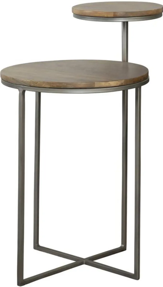 Coaster® Yael Natural Accent Table with Gunmetal Leg