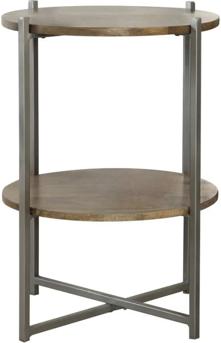 Coaster® Axel Natural Accent Table with Gunmetal Base