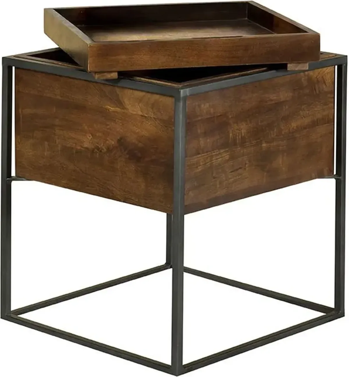 Coaster® Ondrej Dark Brown  Accent Table with Gunmetal Base